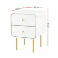 Artiss Bedside Table 2 Drawers White Nightstand Side End Table