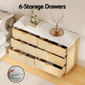 Artiss 6 Drawer Chest Pine Wood Dresser Bedroom Storage