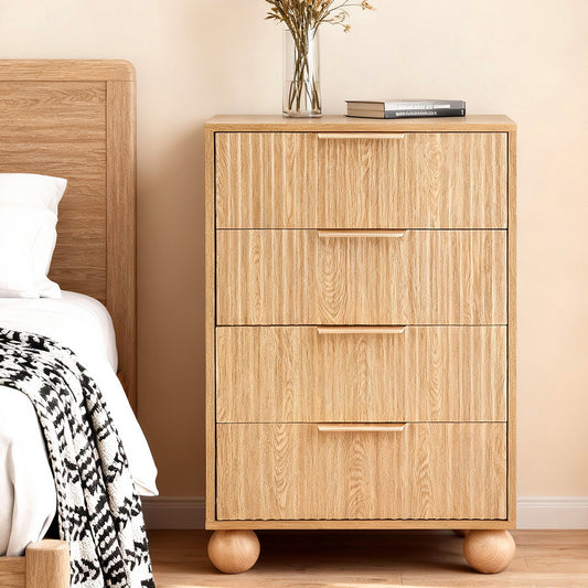 Artiss 4 Drawer Tallboy Chest Dresser Pine Wood