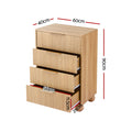 Artiss 4 Drawer Tallboy Chest Dresser Pine Wood