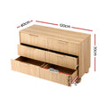 Artiss 6 Drawer Chest Tallboy Dresser Pine Wood