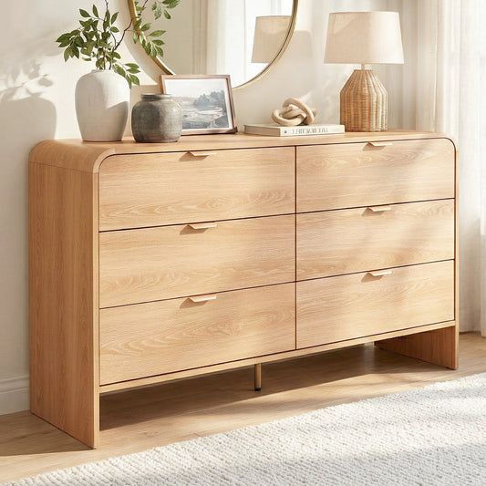 Artiss 6 Drawer Chest Pine Wood Dresser Cabinet Storage