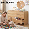 Artiss 6 Drawer Chest Pine Wood Dresser Cabinet Storage