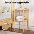 Artiss 2-Tier Round Coffee Table Wood