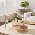 Artiss 2-Tier Round Coffee Table Wood