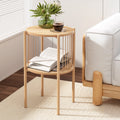 Artiss 2-Tier Round Coffee Table Wood