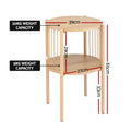 Artiss 2x Round End Table 2-Tier Coffee Table Wood
