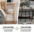 Artiss 2x Round End Table 2-Tier Coffee Table Wood