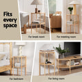Artiss 2x Round End Table 2-Tier Coffee Table Wood
