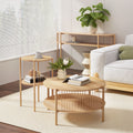 Artiss 2x Round End Table 2-Tier Coffee Table Wood