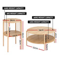 Artiss 2-Tier Round Coffee Table Wood