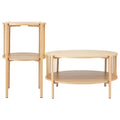 Artiss 2-Tier Round Coffee Table Wood