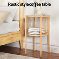 Artiss 2-Tier Round Coffee Table Wood