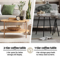 Artiss 2-Tier Round Coffee Table Wood