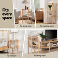 Artiss 2-Tier Round Coffee Table Wood
