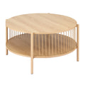 Artiss 2-Tier Round Coffee Table Wood