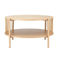 Artiss 2-Tier Round Coffee Table Wood