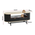 Artiss Coffee Table Drawer Shelf Wood Black