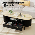 Artiss Coffee Table Drawer Shelf Wood Black