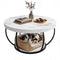 Artiss Coffee Table 2-Tier Marble Finish Round White&Black
