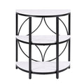 Artiss Semi-Circle End Table 3 Tier Coffee Table Side Nightstand Shelf Marble Effect White&Black