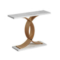 Artiss Console Table Marble Effect White Gold 80cm