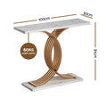 Artiss Console Table Marble Effect White Gold 80cm