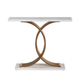 Artiss Console Table Marble Effect White Gold 80cm