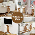 Artiss Console Table Marble Effect White Gold 80cm