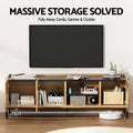 Artiss TV Unit 160cm Pine Entertainment Storage Cabinet Shelf