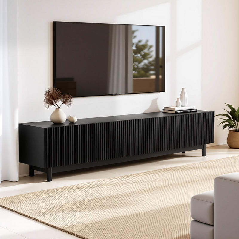 Artiss TV Unit 180cm Black Entertainment Storage Cabinet
