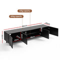 Artiss TV Unit 180cm Black Entertainment Storage Cabinet