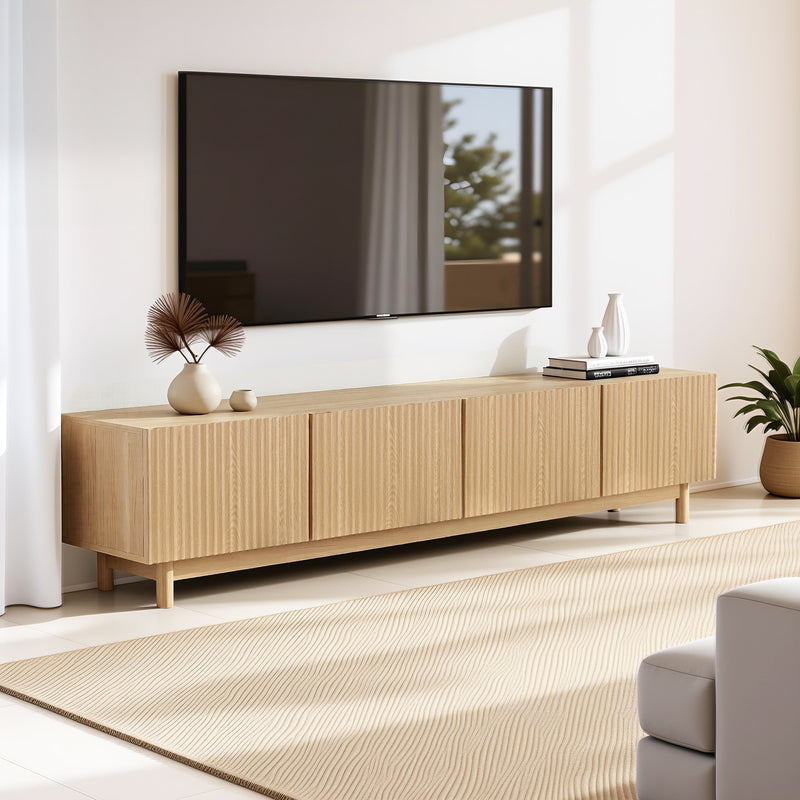 Artiss TV Unit 180cm Pine Entertainment Storage Cabinet
