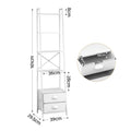 Artiss 5 Tier Bookshelf Ladder Bookcase with Fabric Drawers Display Rack White
