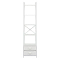 Artiss 5 Tier Bookshelf Ladder Bookcase with Fabric Drawers Display Rack White