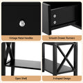 Artiss Console Table 100cm 2 Drawers Black