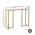 Artiss Marble Effect Console Table White Gold 80cm