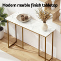 Artiss Marble Effect Console Table White Gold 80cm