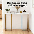 Artiss Marble Effect Console Table White Gold 80cm