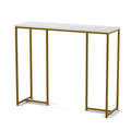 Artiss Marble Effect Console Table White Gold 80cm