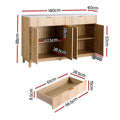 Artiss Buffet Sideboard Cabinet Kitchen Storage Cupboard Marble 2 Drawers Pine