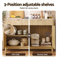 Artiss Buffet Sideboard Cabinet Kitchen Storage Cupboard Marble 2 Drawers Pine
