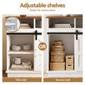 Artiss Buffet Sideboard Cabinet 150cm 3-Tier Kitchen Storage Sliding Doors White