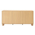 Artiss Buffet Sideboard Cabinet 2-Tier Fluted Kitchen Storage Ball Legs Pine