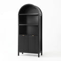 Artiss Buffet Sideboard Cabinet Pantry 180CM Arched Storage Bookshelf Black