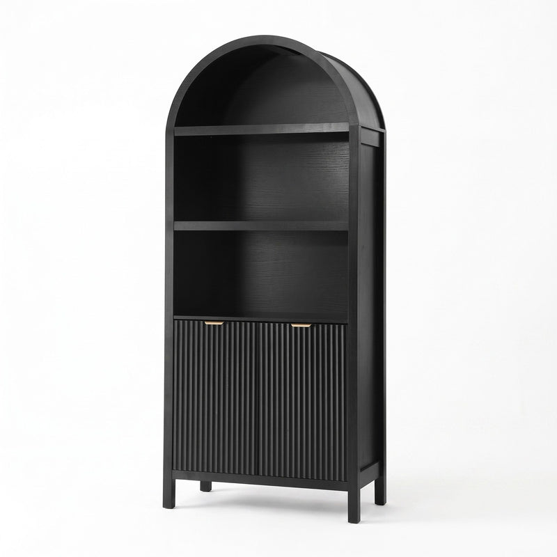 Artiss Buffet Sideboard Cabinet Pantry 180CM Arched Storage Bookshelf Black