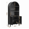 Artiss Buffet Sideboard Cabinet Pantry 180CM Arched Storage Bookshelf Black