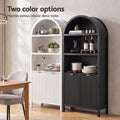 Artiss Buffet Sideboard Cabinet Pantry 180CM Arched Storage Bookshelf Black
