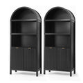Artiss Buffet Sideboard Cabinet Pantry X2 180CM Arched Storage Bookshelf Black