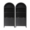 Artiss Buffet Sideboard Cabinet Pantry X2 180CM Arched Storage Bookshelf Black